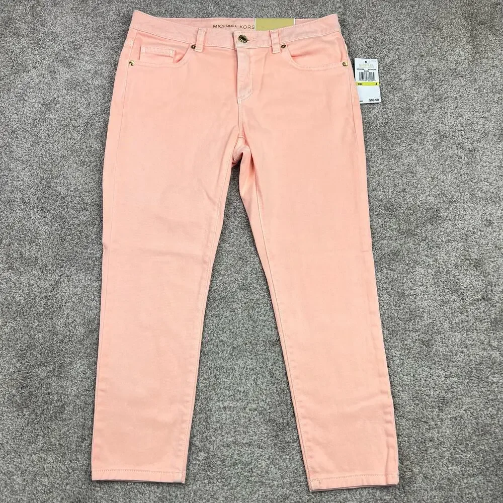 NWT! Michael Kors Dusty Coral Izzy Cropped Skinny size 4